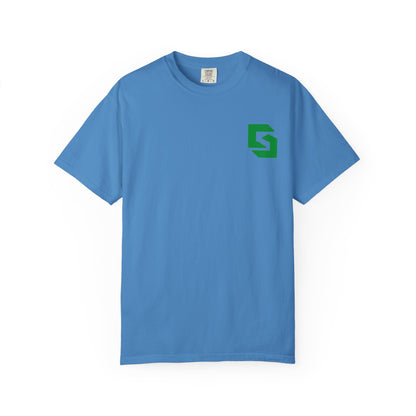 Cutesy Comfort Colors® Garment-Dyed Tee — Monogram Front & Vertical Back Print