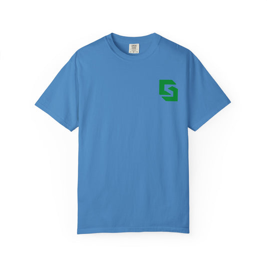 Cutesy Comfort Colors® Garment-Dyed Tee — Monogram Front & Vertical Back Print