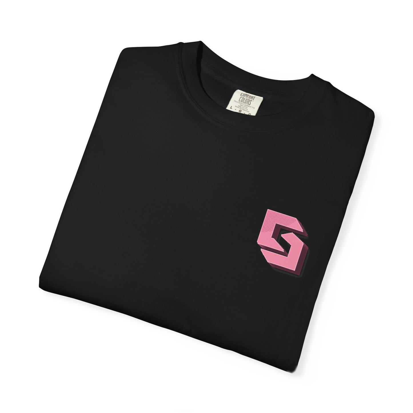 Cutesy Sport Garment-Dyed Tee — Pink Monogram Front & Race-Suit Back