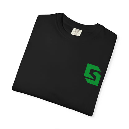 Cutesy Comfort Colors® Garment-Dyed Tee — Monogram Front & Vertical Back Print