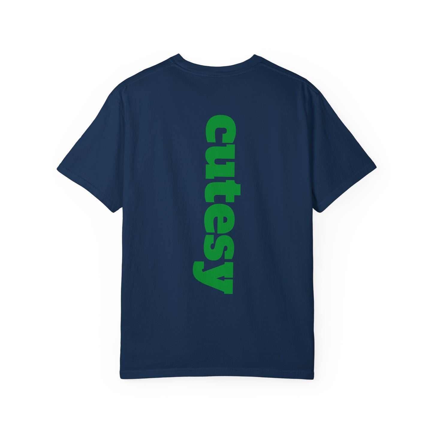 Cutesy Comfort Colors® Garment-Dyed Tee — Monogram Front & Vertical Back Print