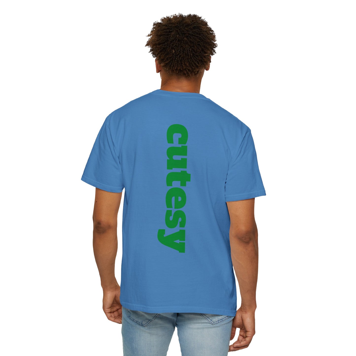 Cutesy Comfort Colors® Garment-Dyed Tee — Monogram Front & Vertical Back Print