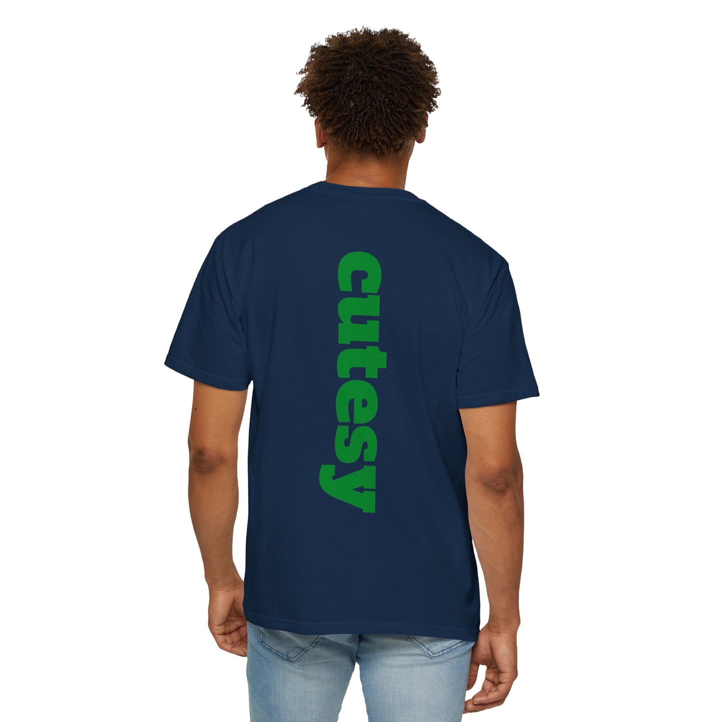 Cutesy Comfort Colors® Garment-Dyed Tee — Monogram Front & Vertical Back Print