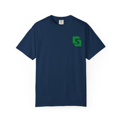 Cutesy Comfort Colors® Garment-Dyed Tee — Monogram Front & Vertical Back Print
