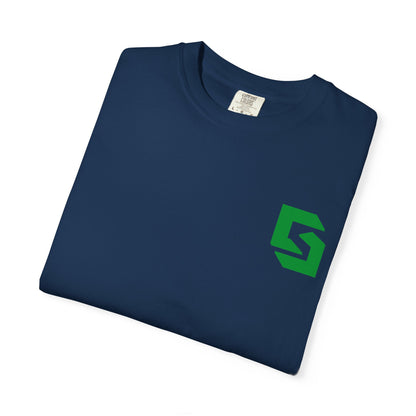 Cutesy Comfort Colors® Garment-Dyed Tee — Monogram Front & Vertical Back Print