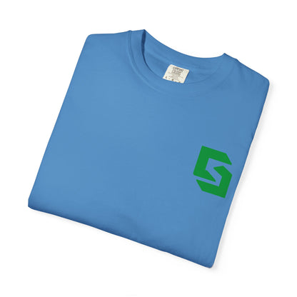 Cutesy Comfort Colors® Garment-Dyed Tee — Monogram Front & Vertical Back Print